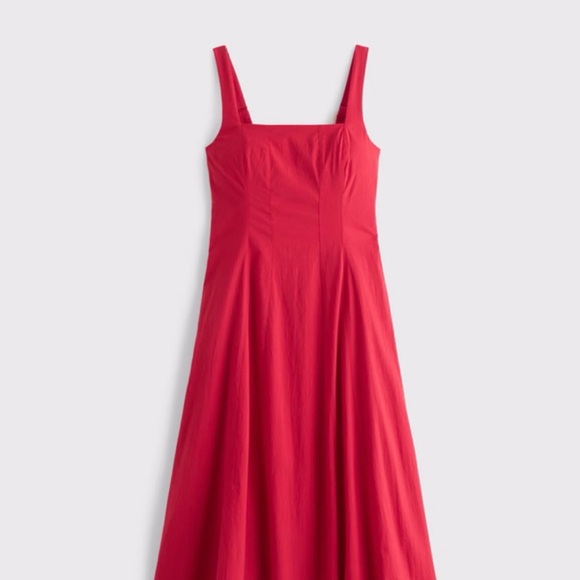 Abercrombie & Fitch Vibrant Red Midi Dress - Picture 2 of 7